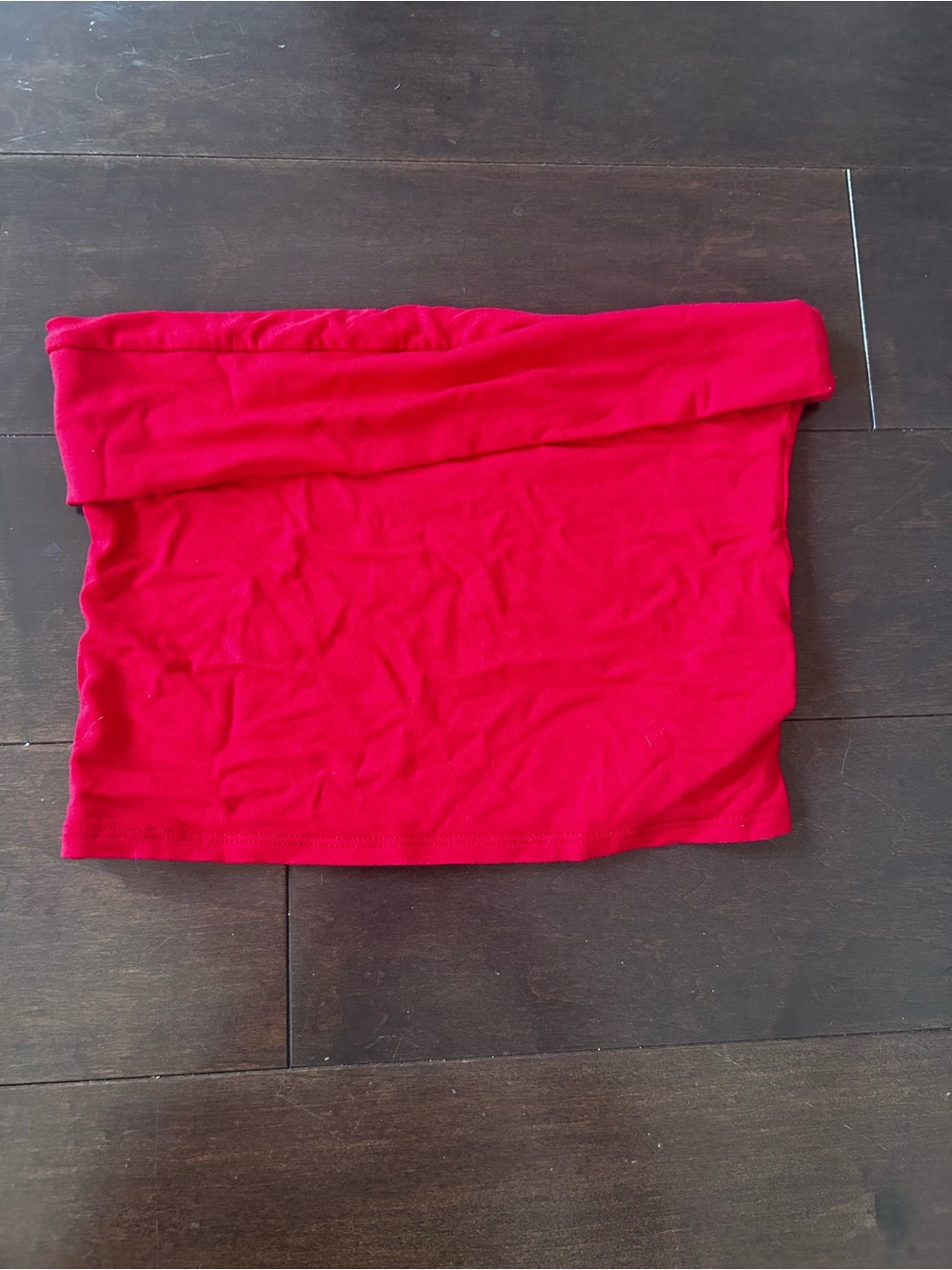 Red Fold-Over Mini Tube Top